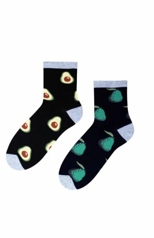 Sosete dama cu model asimetric de avocado - Steven S159-003V granat - Img 2