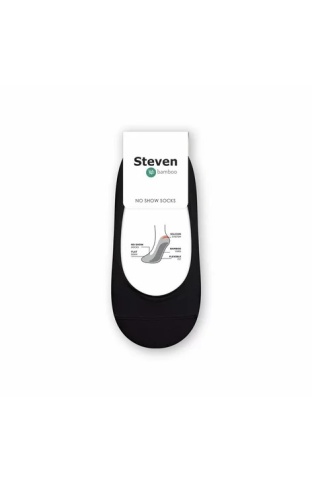 - Sosete invizibile - Talpici din viscoza de bambus cu silicon pentru dama - Steven S036D02 negru - Img 2