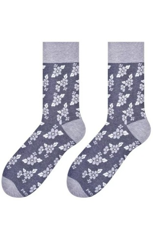 Sosete lungi barbati, model Flowers - More S051-091 gri