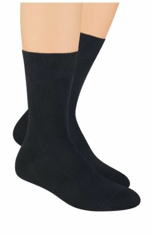 Sosete negre unisex fara compresie, bumbac 100% - Steven S055-N