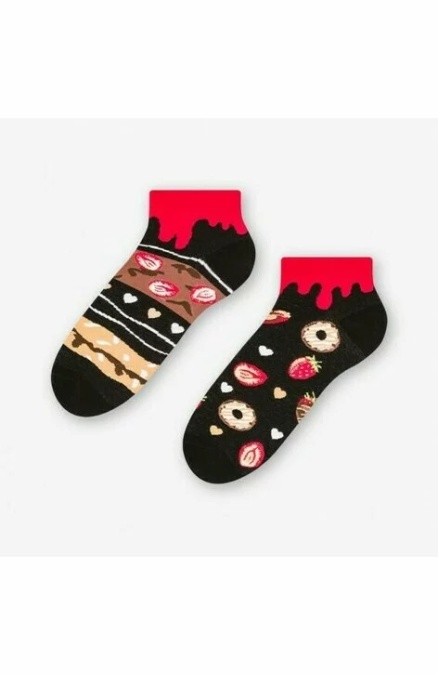 Sosete scurte barbati, model asimetric Cookies - More S035-007 negru - Img 2