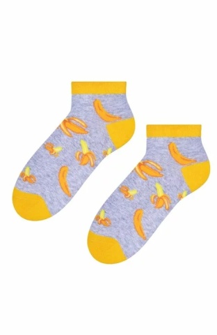 Sosete scurte dama, model banane - Steven S114-023K gri
