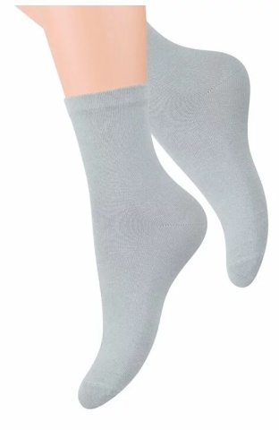 Sosete simple din bumbac pentru dama - Steven S037-053 gri