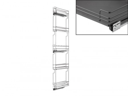 Grile metalice ELQGM155SX montare pe partea laterală stânga 107×1700×468 mm, antracit