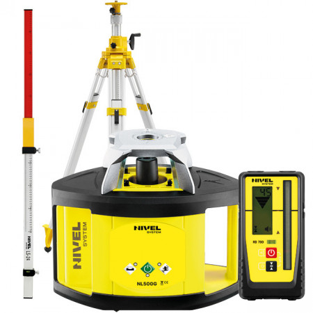 Nivelă laser rotativa verde Nivel System NL500G Digital trepied SJJ32 stadie LS35