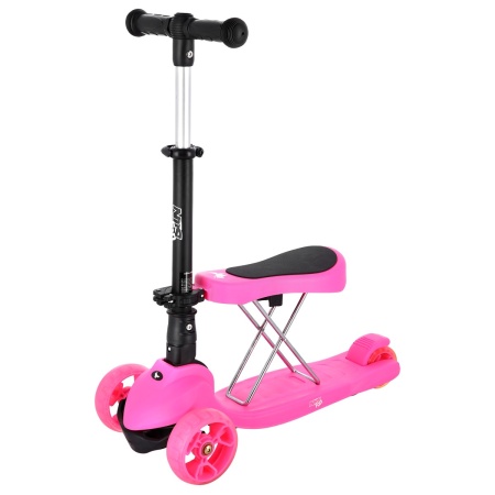 Trotineta 2in1 Nils Fun HLB12 2in1, 120 mm, Roz