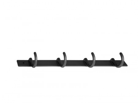 Cuier E6056 cu 4 agățătoare, mat negru
