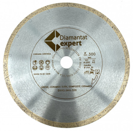 Disc DiamantatExpert pt. Ceramica dura, portelan pt. terase gros 300mm Ultra Premium - DXWD.DKG.300