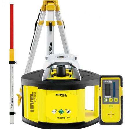 Nivelă laser rotativa verde Nivel System NL500G cu trepied SJJ1 stadie LS24