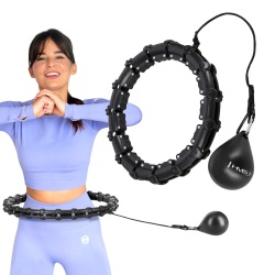 Cerc Hula Hoop cu Greutate HMS HHW02 43 cm, Negru - Img 6