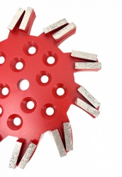 Disc stea cu segmenti diamantati pt. slefuire pardoseli - segment fin - Rosu - 250 mm - prindere 19mm - DXDY.8501.250.11.63 - Img 3