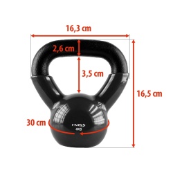 Gantera kettlebell HMS KNV 4 KG, Albastru - Img 3