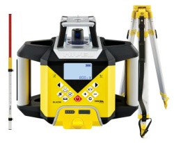 Pachet nivelă laser rotativă Nivel System NL620G Digital, cu receptor RD600 Digital, cu pante manuale X/Y și funcție TILT, trepied SJJ1, stadie LS24