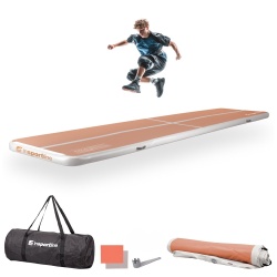 Saltea gimnastica gonflabila inSPORTline Airstunt 400 x 100 x 10 cm, Mocha Mousse