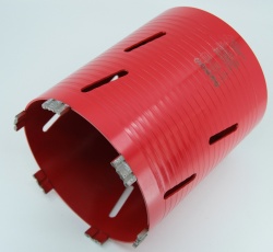Carota diamantata Super PREMIUM ø162mm x 180mm x M16 pentru gaurire Beton armat, Zidarie, Granit - DXQZ.REDCORE.162 - Img 4