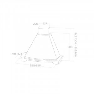 Hotă de perete, 60 cm, 440 mc/h, Elica CORALINE WH/A/60 T.GREZZO