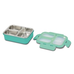 Recipient dreptunghiular pentru alimente Bento din otel inoxidabil We Care, turcoaz 800ml - Img 2