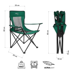 Scaun camping Nils Camp NC3302 TOURIST, Albastru-Gri - Img 3