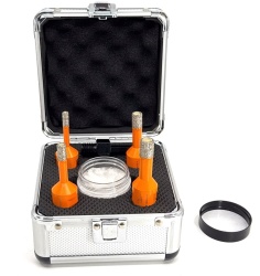 Set carote diamantate pt. gresie portelanata & piatra - diam. 6, 8, 10, 12 mm - 3DTECH - Super PREMIUM - DXDY.NEODRILL.MiniSet - Img 2