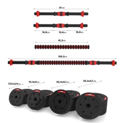 Set Haltera si Gantere Reglabile HMS SGP40 - 40 kg - Img 3