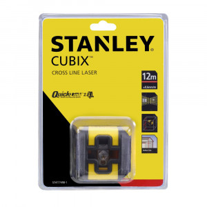 Stanley STHT77498-1, nivela laser cubix cu linie in cruce, lumina rosie (630 nm), auto-nivelare, prindere cu clema, 2x1.5V AA, ± 0.6mm/m, raza actiune 12m - Img 3