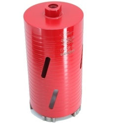 Carota diamantata Super PREMIUM ø102mm x 180mm x M16 pentru gaurire Beton armat, Zidarie, Granit - DXQZ.REDCORE.102 - Img 4