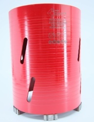 Carota diamantata Super PREMIUM ø152mm x 180mm x M16 pentru gaurire Beton armat, Zidarie, Granit - DXQZ.REDCORE.152 - Img 3