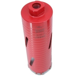 Carota diamantata Super PREMIUM ø63mm x 180mm x M16 pentru gaurire Beton armat, Zidarie, Granit - DXQZ.REDCORE.63 - Img 2