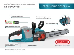 Fierăstrău electric cu lanț pe acumulator (neinclus) - Konner & Sohnen - KS CS40V-16 - Img 2