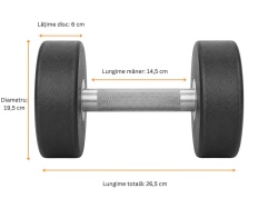 Ganteră SportMann Profi CPU 20 kg