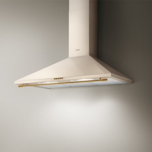 Hotă de perete, fildeș, 90 cm, 430 mc/h, Elica TAMAYA RAIL CRBR/A/90