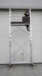 Schela mobila aluminiu telescopica 2x3,5(m), inaltime lucru 7 metri, o platforma 1,6x0,6(m), max 200kg/mp - CNO-SME-MEGA7 - Img 4