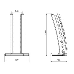 Set gantere poliuretan HMS HPT 2 x 1 - 10 KG (110 KG) + suport STR37 - Img 4