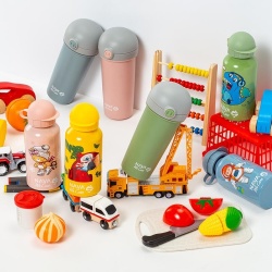 Sticla de plastic cu pai Nava 380ml albastru - Img 5