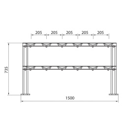 STR48 DOUBLE DUMBBELL RACK 6 PAIRS COMMERCIAL HMS - Img 5