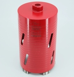 Carota diamantata Super PREMIUM ø115mm x 180mm x M16 pentru gaurire Beton armat, Zidarie, Granit - DXQZ.REDCORE.115 - Img 4