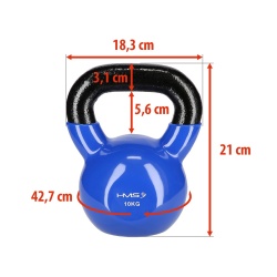 Gantera kettlebell HMS KNV 4 KG, Albastru - Img 4