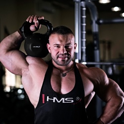 Gantera kettlebell HMS KNV 4 KG, Albastru - Img 5
