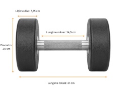 Ganteră SportMann Profi CPU 37.5 kg