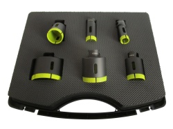 Set 6 carote diamantate pt. gresie portelanata & piatra - diam. 20, 25, 35, 40, 50, 68 (mm) - Super Premium - DXDH.80406.Satz6.20-68