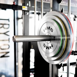 TOS SET CALIBRATED STEEL OLYMPIC PLATES 2 x 10 - 25 KG (140 KG) HMS - Img 6