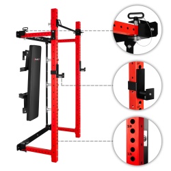 Aparat multifunctional POWER RACK HMS KLT34, Rosu - Img 3