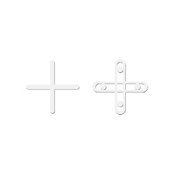 Distantieri cruce pentru placi de gresie, faianta si placi, rost 6mm, 250buc - BIHUI-TSC6250