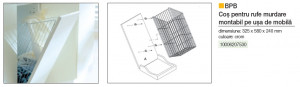 Grile metalice BPB coş pentru rufe murdare 325×580×240 mm, crom metal