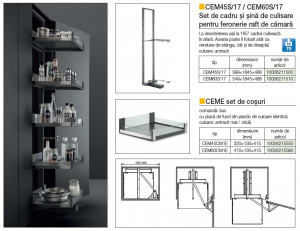 Grile metalice CEM60CM1E cos antracit, pentru cadru raft cămară CEM60S/17