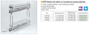 Grile metalice HFR200 mont. pe part. laterală 151x545x468 mm, crom - Img 2