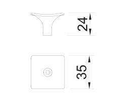 MÂNER MOBILĂ E102-35x35 MM NEGRU MAT - Img 2
