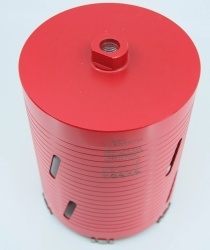 Carota diamantata Super PREMIUM ø152mm x 180mm x M16 pentru gaurire Beton armat, Zidarie, Granit - DXQZ.REDCORE.152 - Img 4