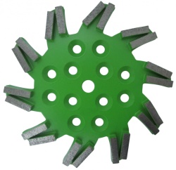 Disc stea cu segmenti diamantati pt. slefuire pardoseli - segment mediu - Verde - 250 mm - prindere 19mm - DXDH.8501.250.11.43