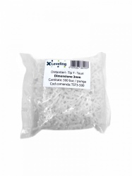 Distantiere tip T ( Teuri ) pt. placi - gresie si faianta - Rost 3 mm - 500 buc - XLEV-TST3-500 - Img 1